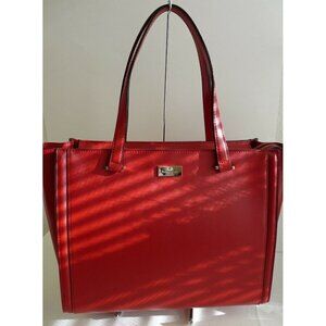 Kate Spade Regatta Court Vita Pillbox Red Leather Tote Shoulder Bag MSRP $598.00